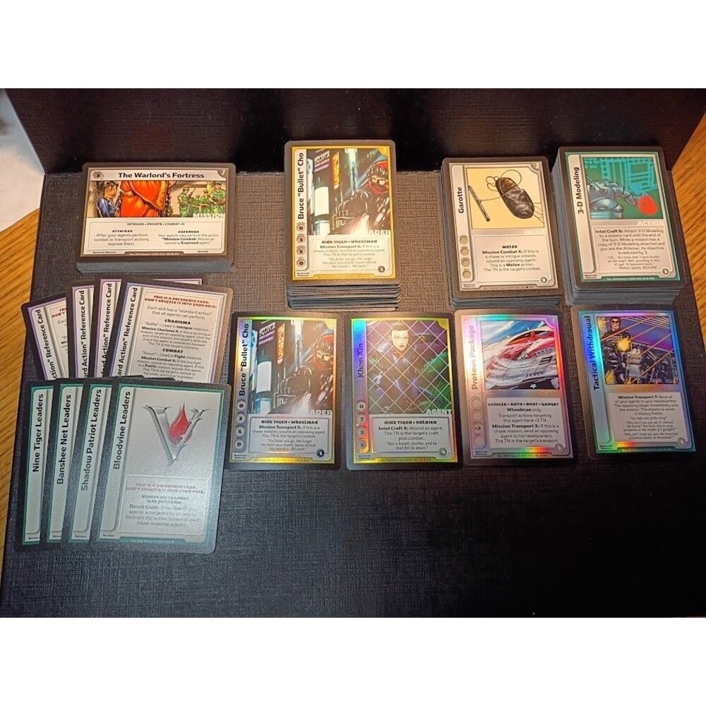 Spycraft Collectible Card Game CCG Lot 175 Cards 4 Foils Near Mint Demo Deck